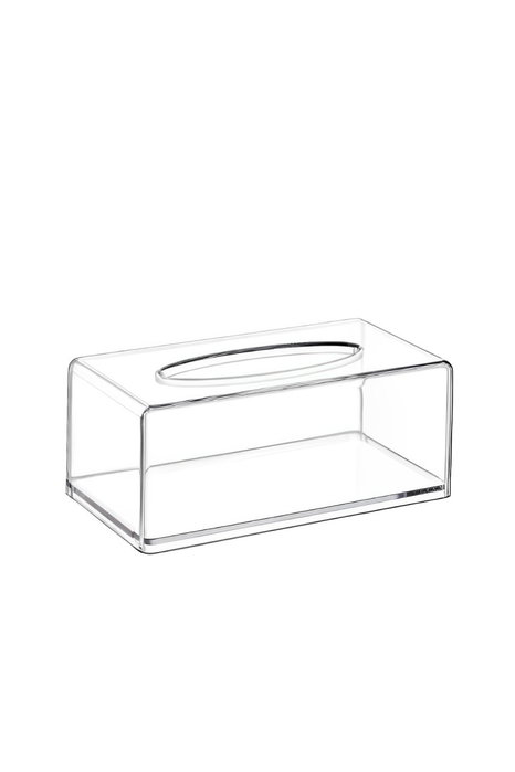 Hermia Soporte de Servilletas de Plástico Transparente 21x12x9 cm, Práctico y Elegante para Mesa de Comedor